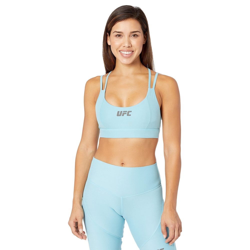 UFC Womens Strappy Sports Bra Porcelain Blue XL One Size